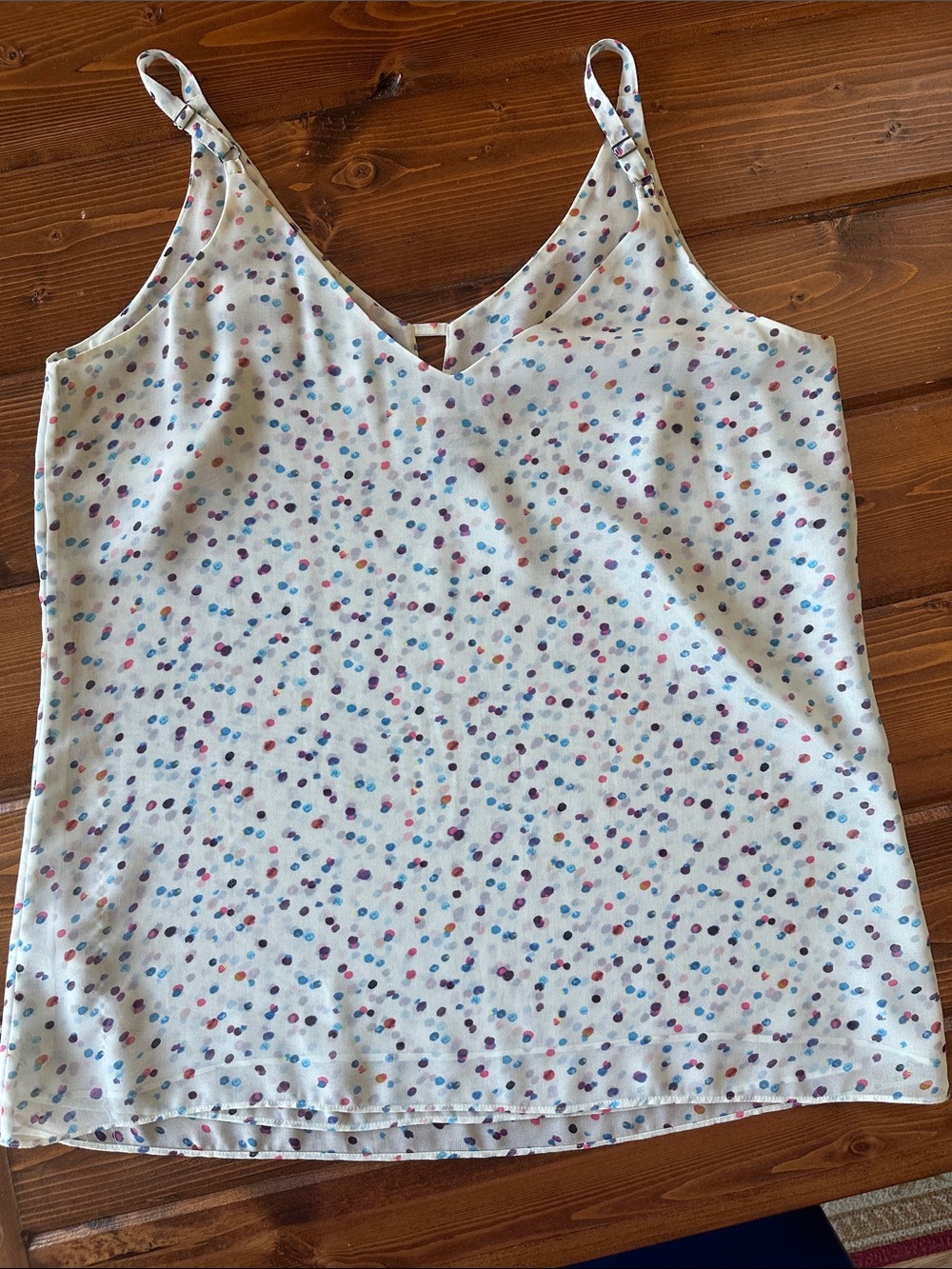 CAbi White Camisole with Multicolor Dot Print - Picture 3 of 6